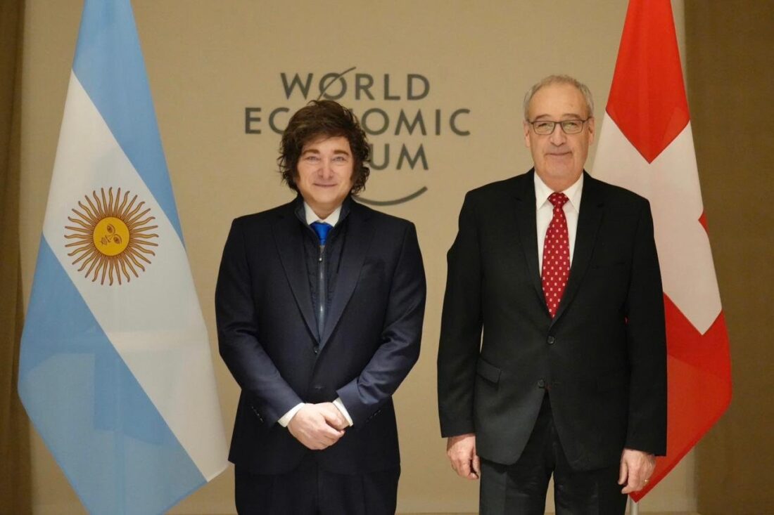 Milei con el presidente de Suiza, Guy Parmelin